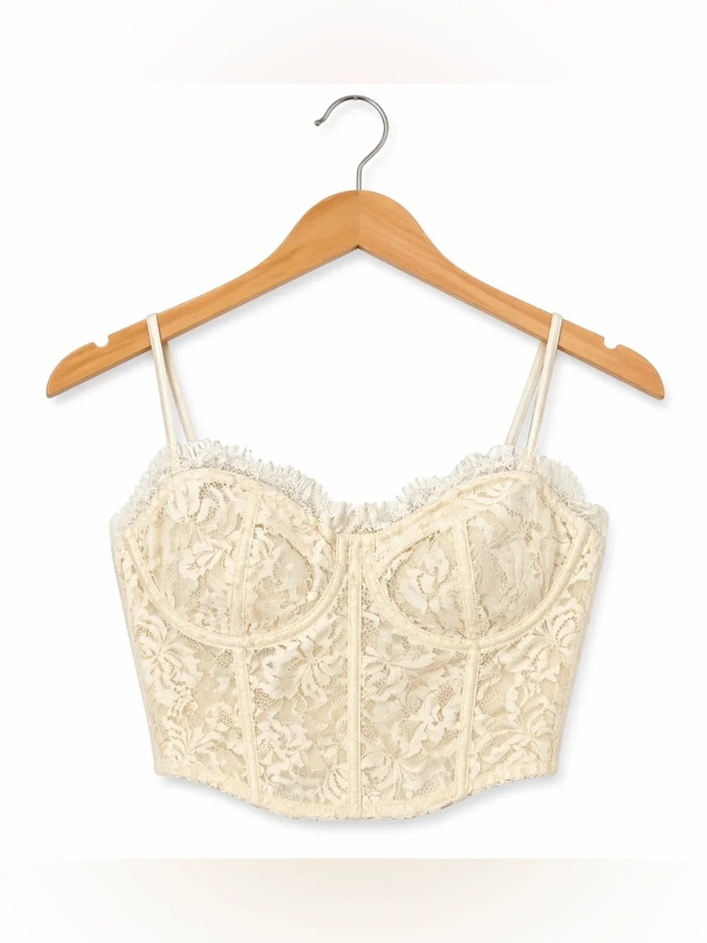 Hunter & Brown Cream Lace Bralette Small Elegant Feminine Soft Romantic Festival